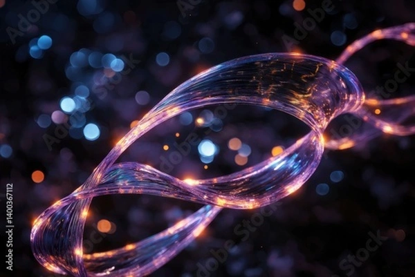 Fototapeta Dynamic artistic interpretation of double helix dna abstract art installations modern gallery vibrant light effects unique perspective conceptual dna representation