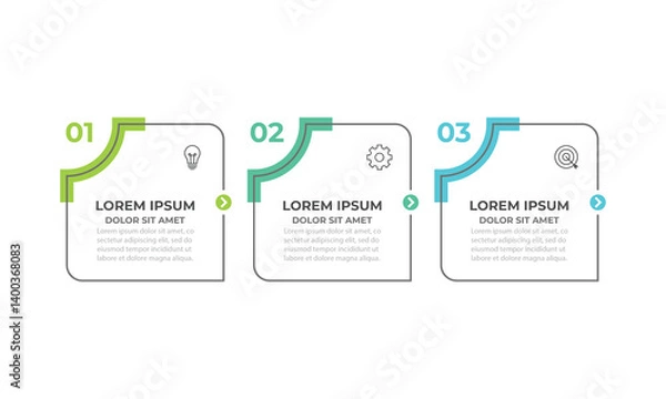 Fototapeta Business infographic template design. 3 options or steps timeline infographic design. Can be used for process diagram, presentations, workflow layout, flow chart, steps, banner.