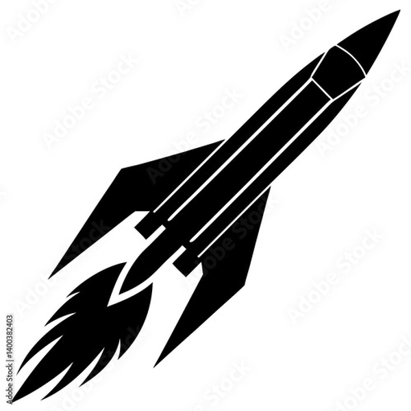 Obraz Rocket launch silhouette