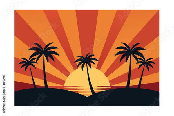Obraz tropical sunset background
