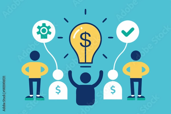 Fototapeta business man with idea bulb