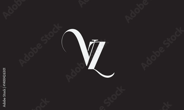 Fototapeta VZ, ZV , V , Z , Abstract Letters Logo Monogram