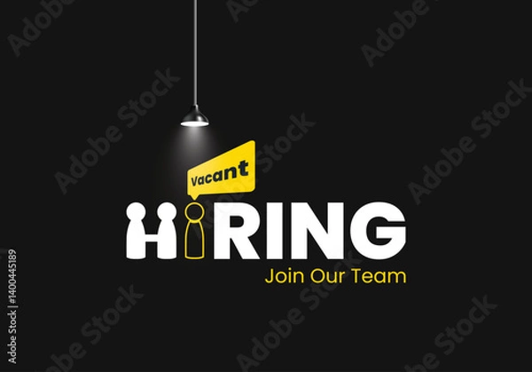 Fototapeta We are hiring to join the team announcement, hiring recruitment open vacancy design. we are hiring creative post.	