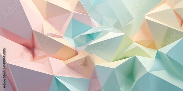 Fototapeta Abstract geometric design with pastel shades and interlocking triangular shapes