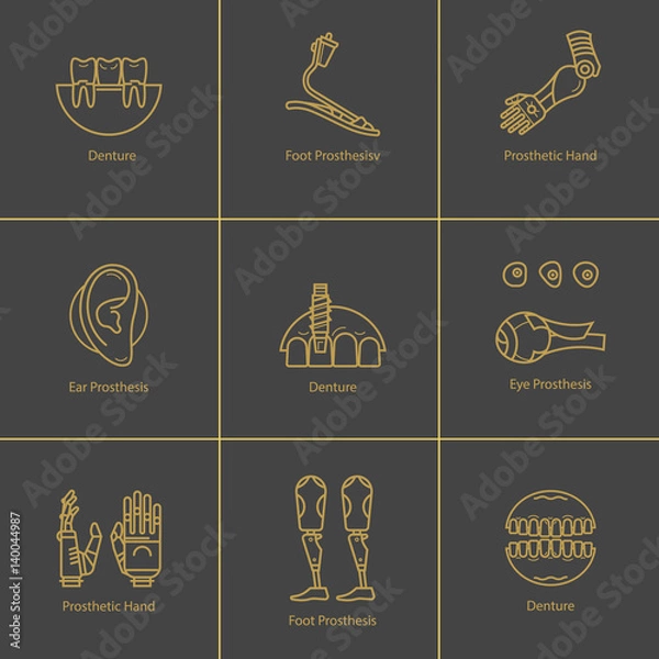 Obraz Icon set medical prostheses