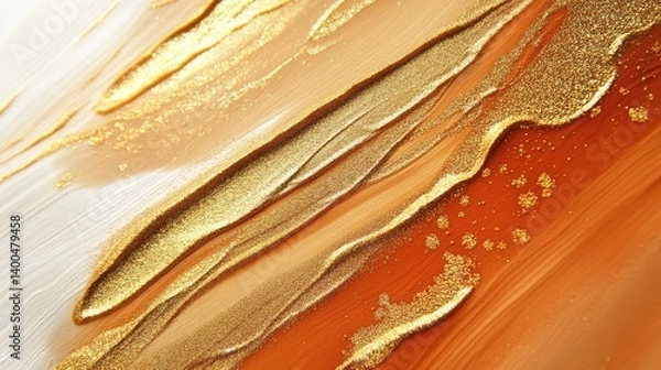 Obraz Smooth gradient of burnt orange and gold, abstract warm tones ideal for seasonal or cozy copy space