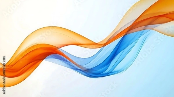 Obraz Abstract flowing blue and orange shapes creating a mesmerizing modern vector design