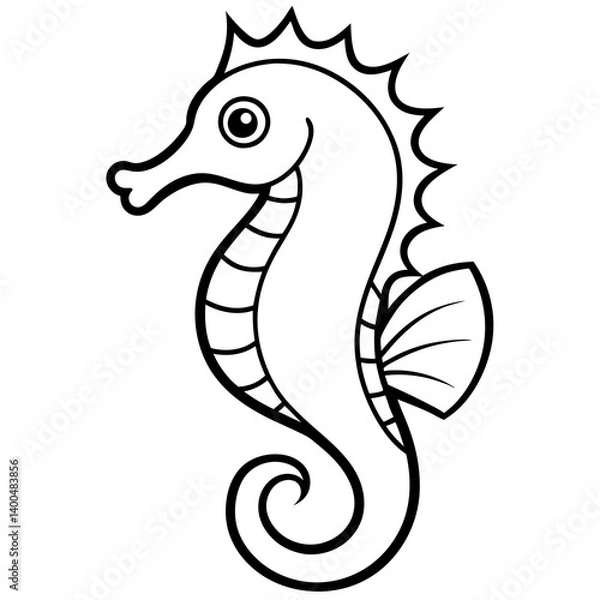 Obraz Minimalist Seahorse Line Art Vector