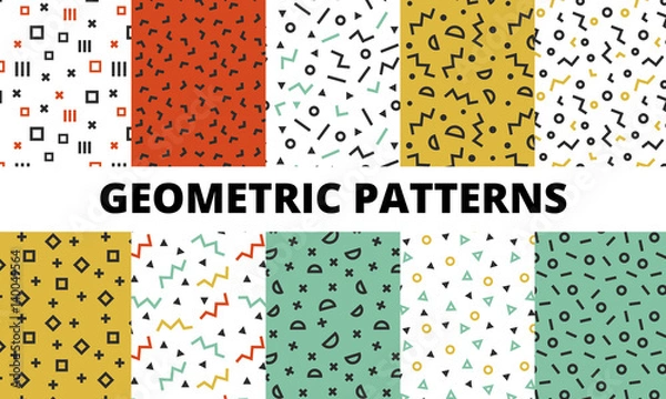 Obraz geometric memphis patterns