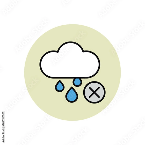 Fototapeta No Rain vector icon stock illustration