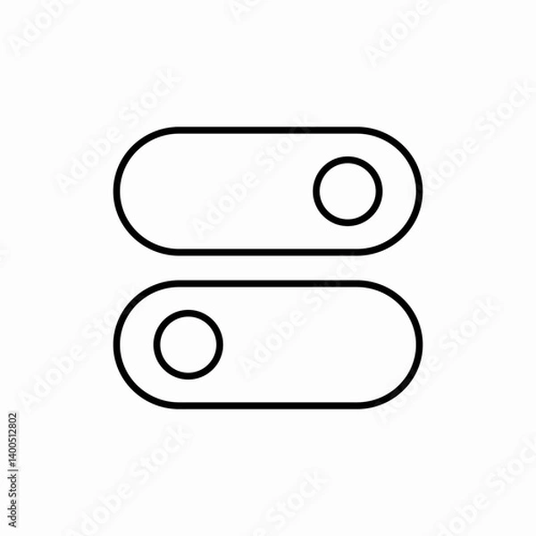 Fototapeta toggle switch control button icon vector sign