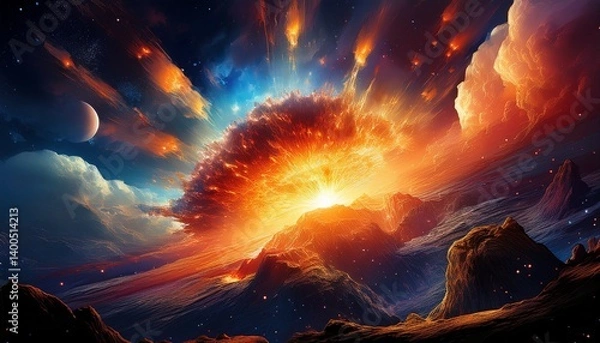 Fototapeta celestial explosion a powerful cosmic event