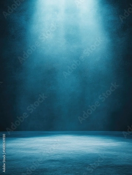 Obraz Empty, dimly lit, blue stage background