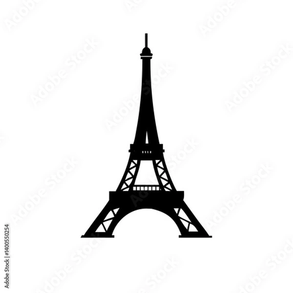 Obraz eiffel tower icon, eiffel tower silhouette vector illustration-simple silhouette illustration of eiffel tower, perfect for eiffel tower logos and icons