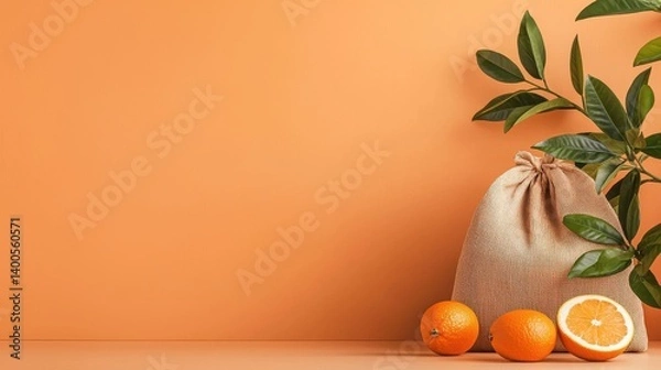 Fototapeta Fresh Oranges on Table