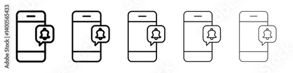 Fototapeta mobile message notification icon Symbol mark in Outline style