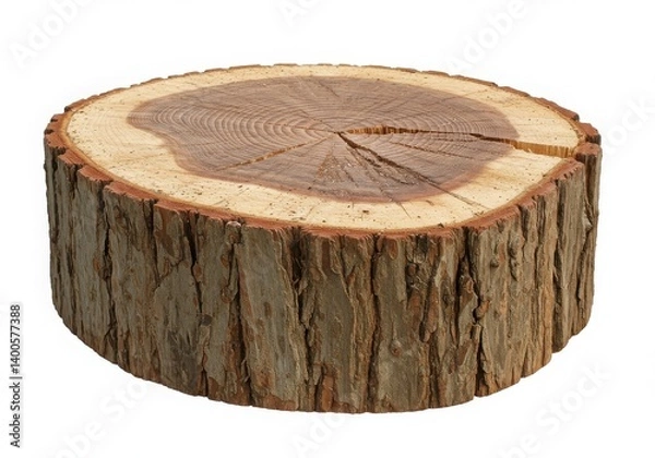 Fototapeta Isolated tree stump on white background