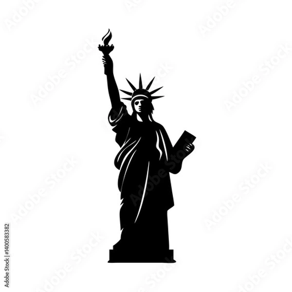 Fototapeta statue of liberty icon, statue of liberty silhouette vector illustration-simple silhouette illustration of statue of liberty, perfect for statue of liberty logos and icons