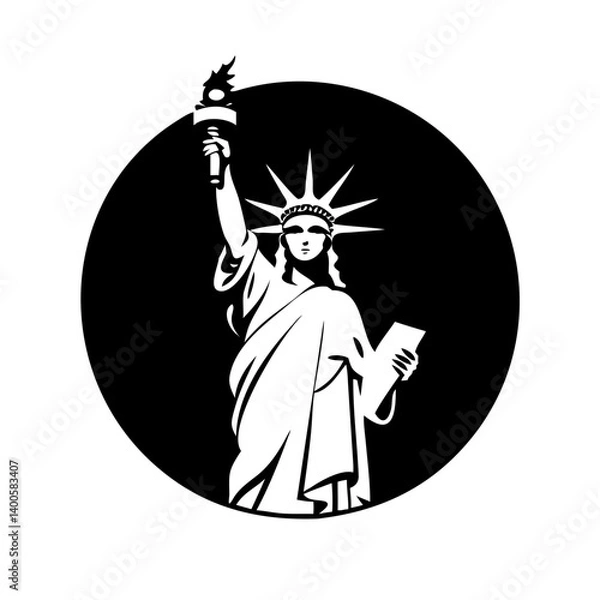 Obraz statue of liberty icon, statue of liberty silhouette vector illustration-simple silhouette illustration of statue of liberty, perfect for statue of liberty logos and icons
