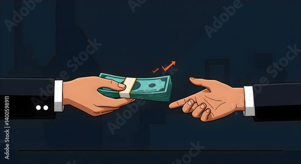Fototapeta Financial Transactions: The Fine Line Between Business, Loan, and Corruption