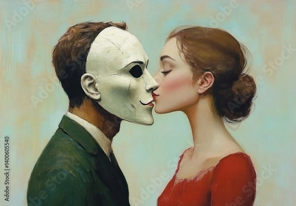 Fototapeta Illusion of Affection in a Surreal Embrace