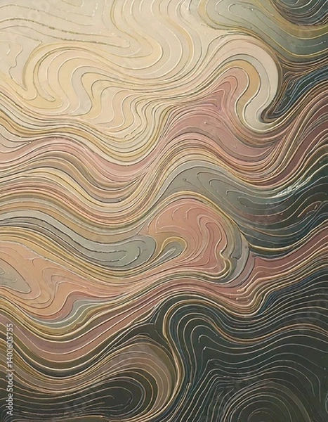 Fototapeta wavy calm shape pattern background, pastel colours