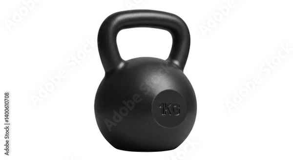 Obraz Isolated black 1kg kettlebell