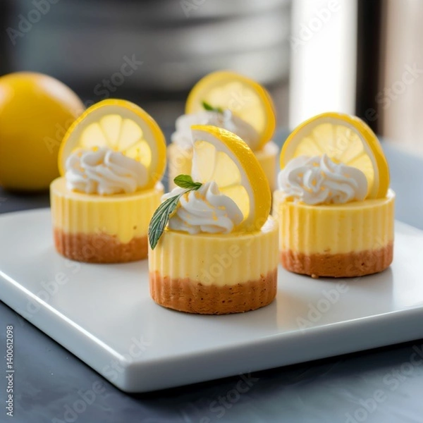 Obraz Mini Lemon Cheesecakes
