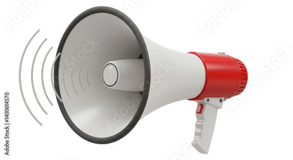 Fototapeta Isolated Megaphone with Sound Waves