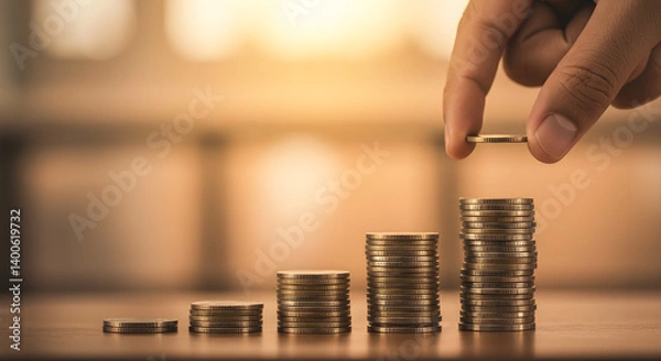 Fototapeta Smart Saving Strategy: Growing Your Financial Potential Through Consistent Effort