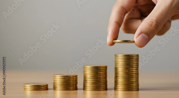 Fototapeta Building Wealth Step by Step: The Power of Saving Money for Financial Growth