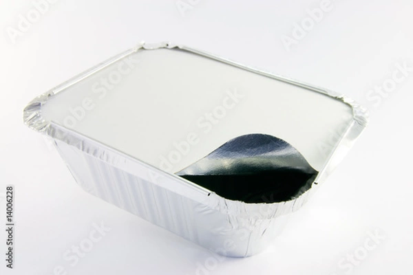 Obraz 1 square foil partly opened catering tray