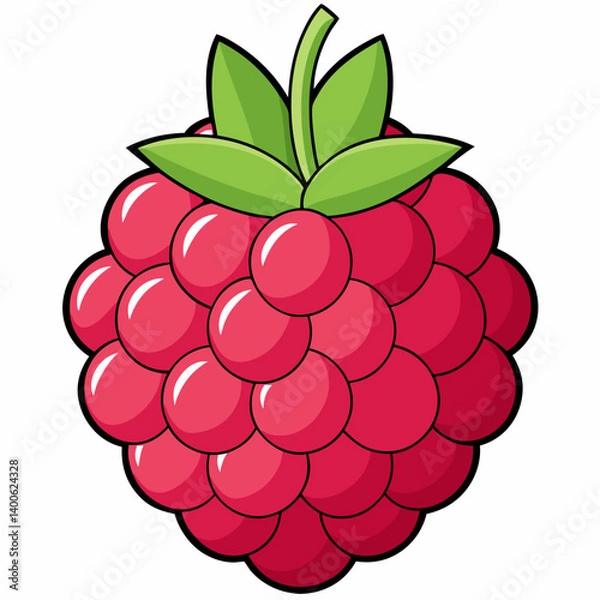 Obraz raspberry with leaf