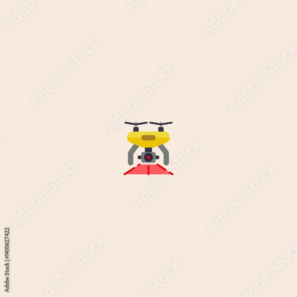 Fototapeta Drone icon flat vector design. 