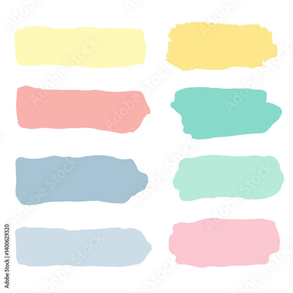 Obraz set colourful brush stroke collection
