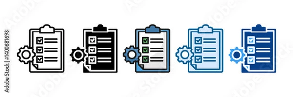 Fototapeta Operational Planning Icon Set Multiple Style Collection