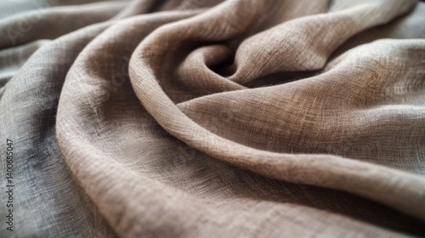 Fototapeta Close-up of a natural linen fabric with a subtle ombre effect.