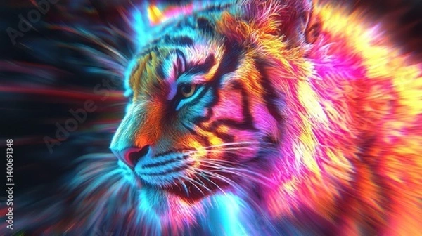 Fototapeta Vibrant Tiger: A Symphony of Color and Majesty