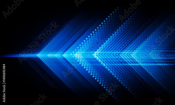 Fototapeta High speed concept Arrow up Light out technology background Hitech communication concept innovation background, vector design