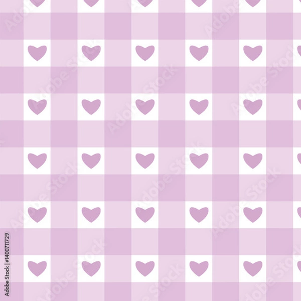 Fototapeta seamless pattern with pink hearts