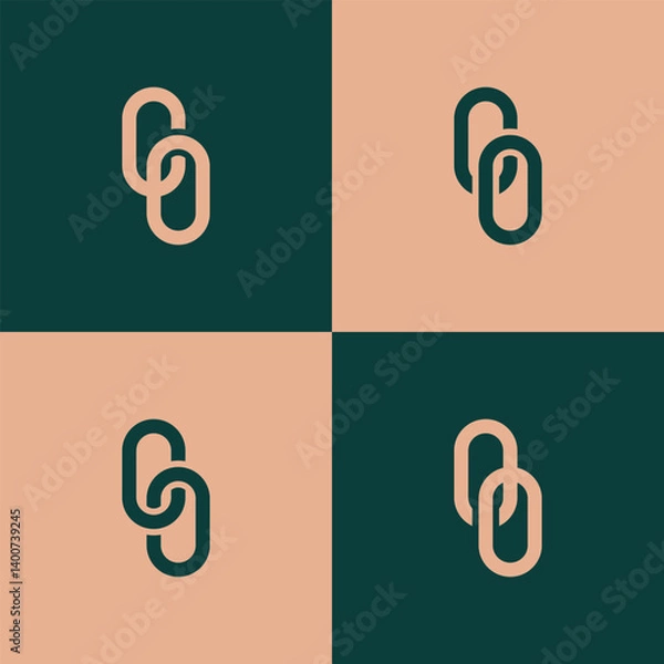 Fototapeta CO Letter Logo, Monogram, C and O Monogram, Design, CO Initials Letter, OO Abstract Letters Logo Monogram.
