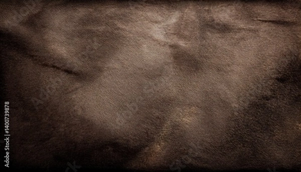 Fototapeta セピアの線が静かに流れるダークグレーの粗布風デザイン

