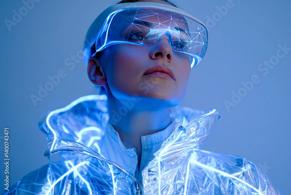 Obraz Woman Experiencing the Future of Virtual Reality
