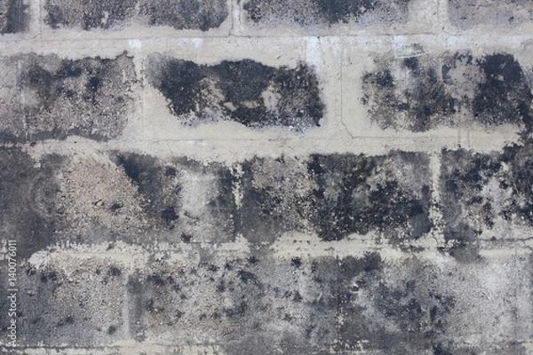 Fototapeta old concrete block wall background texture in Temple