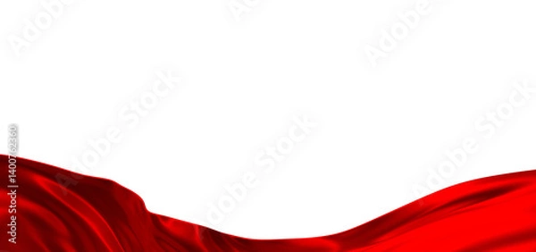 Fototapeta Flowing red cloth background, 3d rendering.