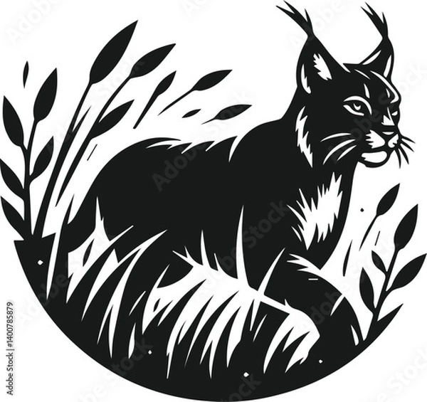 Obraz Lynx animal vector silhouette