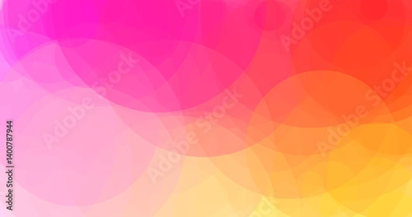 Fototapeta Abstract Pink Orange Yellow Gradient Circles Background: Modern Web, Print & Social Media Design