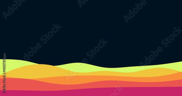 Fototapeta Abstract Colorful Waves Background: Vibrant Gradient Hills, Modern Design, Dynamic Curves, Smooth Layers, Dark Background, Vector Illustration, Wallpaper, Texture, Trendy, Graphic Design, Digital Art,