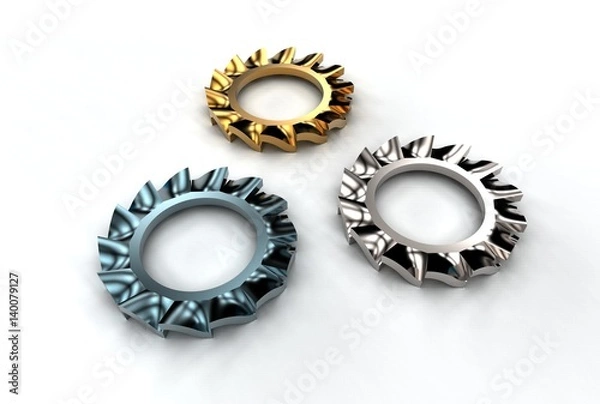 Fototapeta 3d illustration of washers