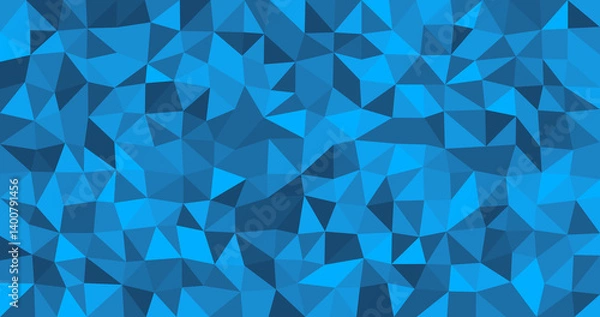 Obraz Abstract Blue Low Polygonal Background: Geometric Triangular Texture for Modern Design Projects, Web Banners, and Presentations.  Seamless Pattern for Digital and Print Applications.